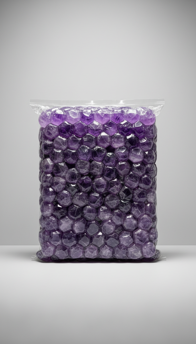 Faceted amethyst crystals bulk pack