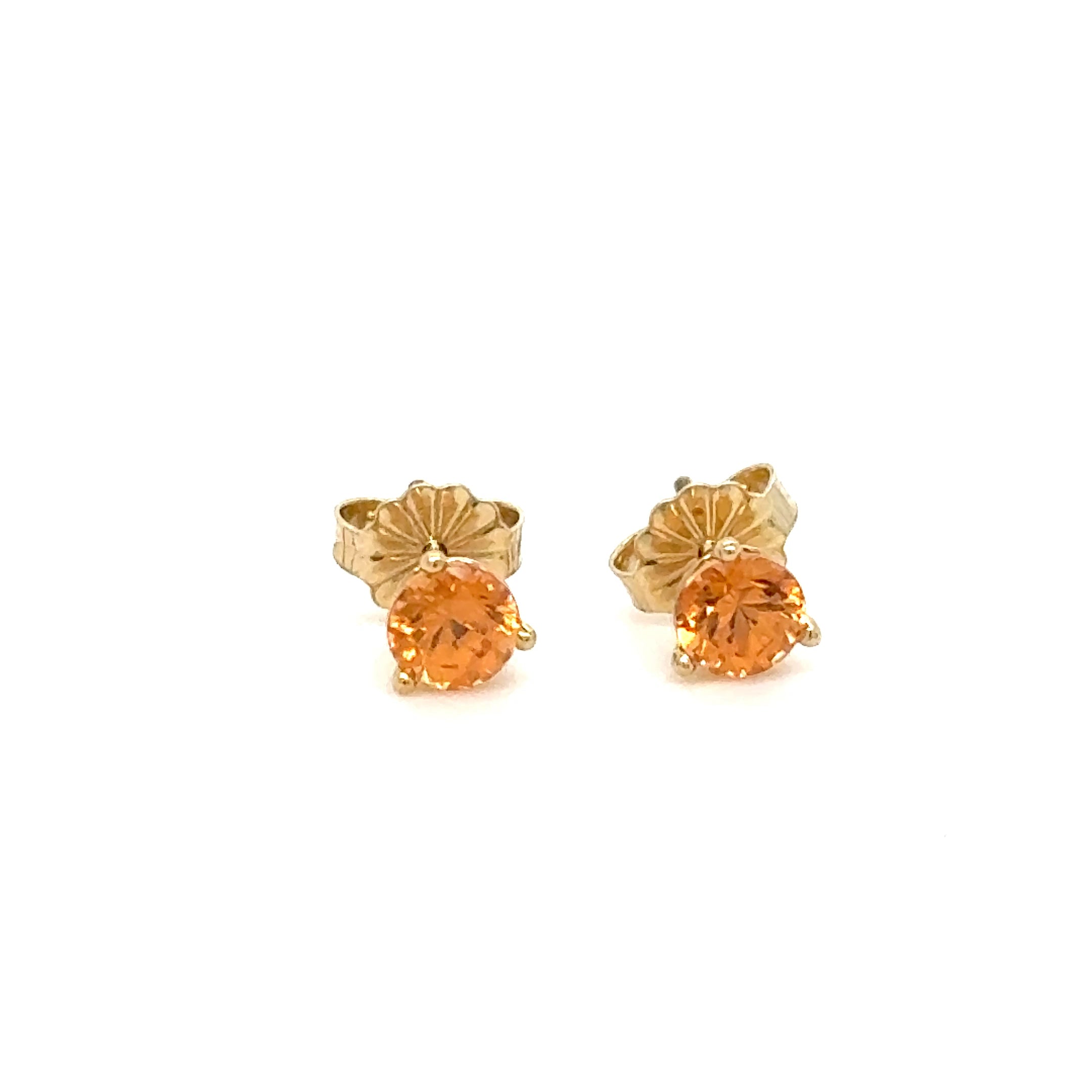 The Ember Studs - 14K Gold Spessartine Garnet Earrings