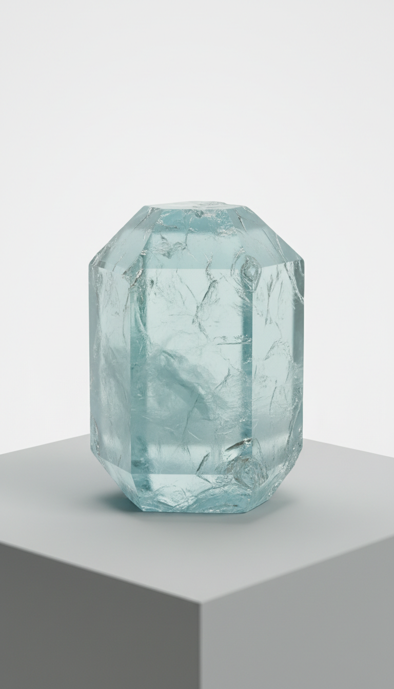 Raw aquamarine specimen, large cut