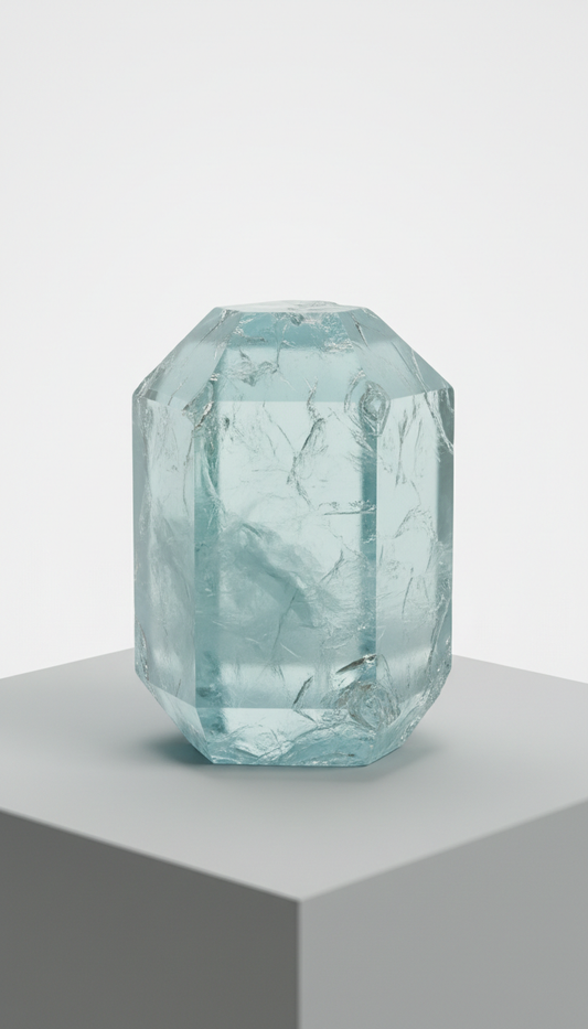 Raw aquamarine specimen, large cut