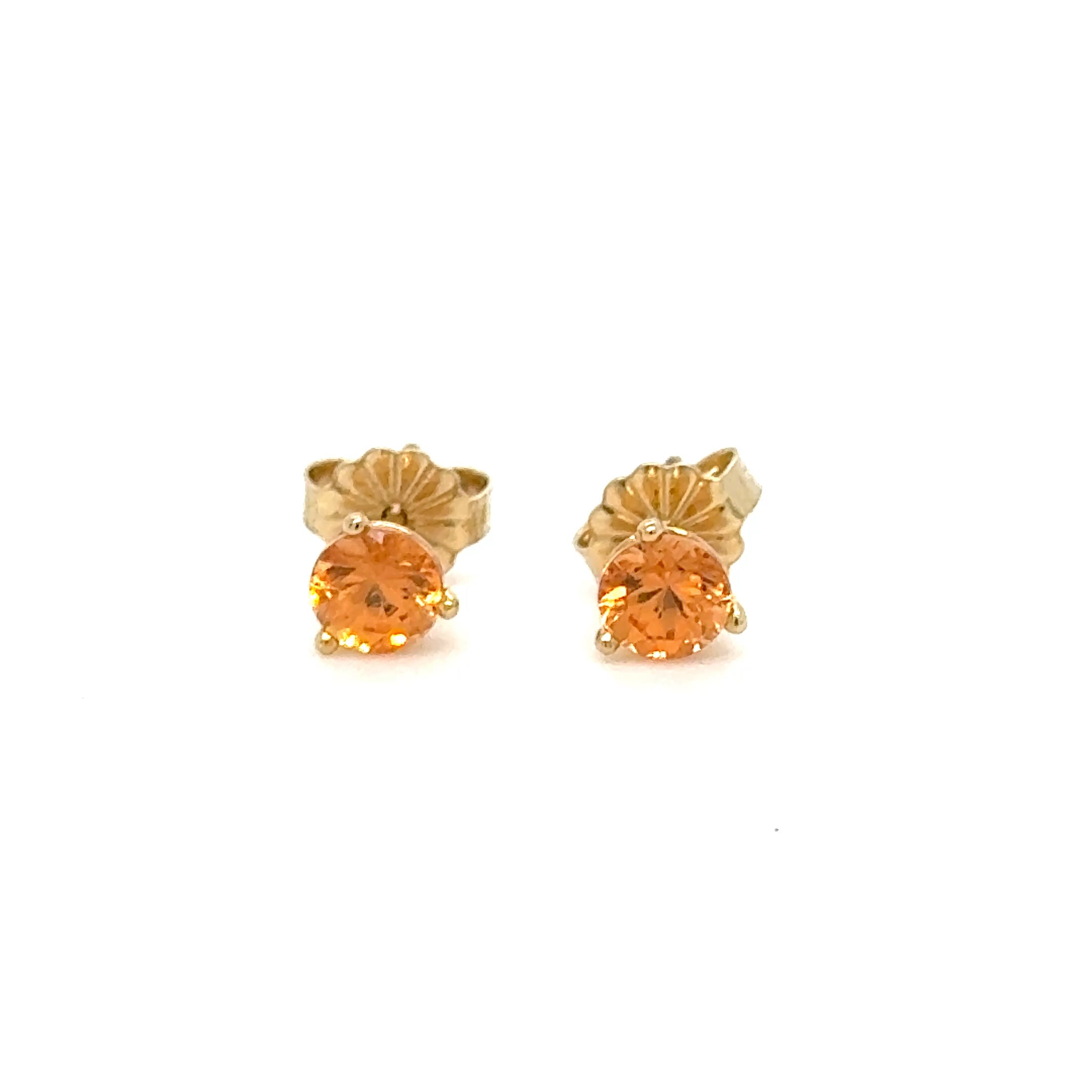 The Ember Studs - 14K Gold Spessartine Garnet Earrings