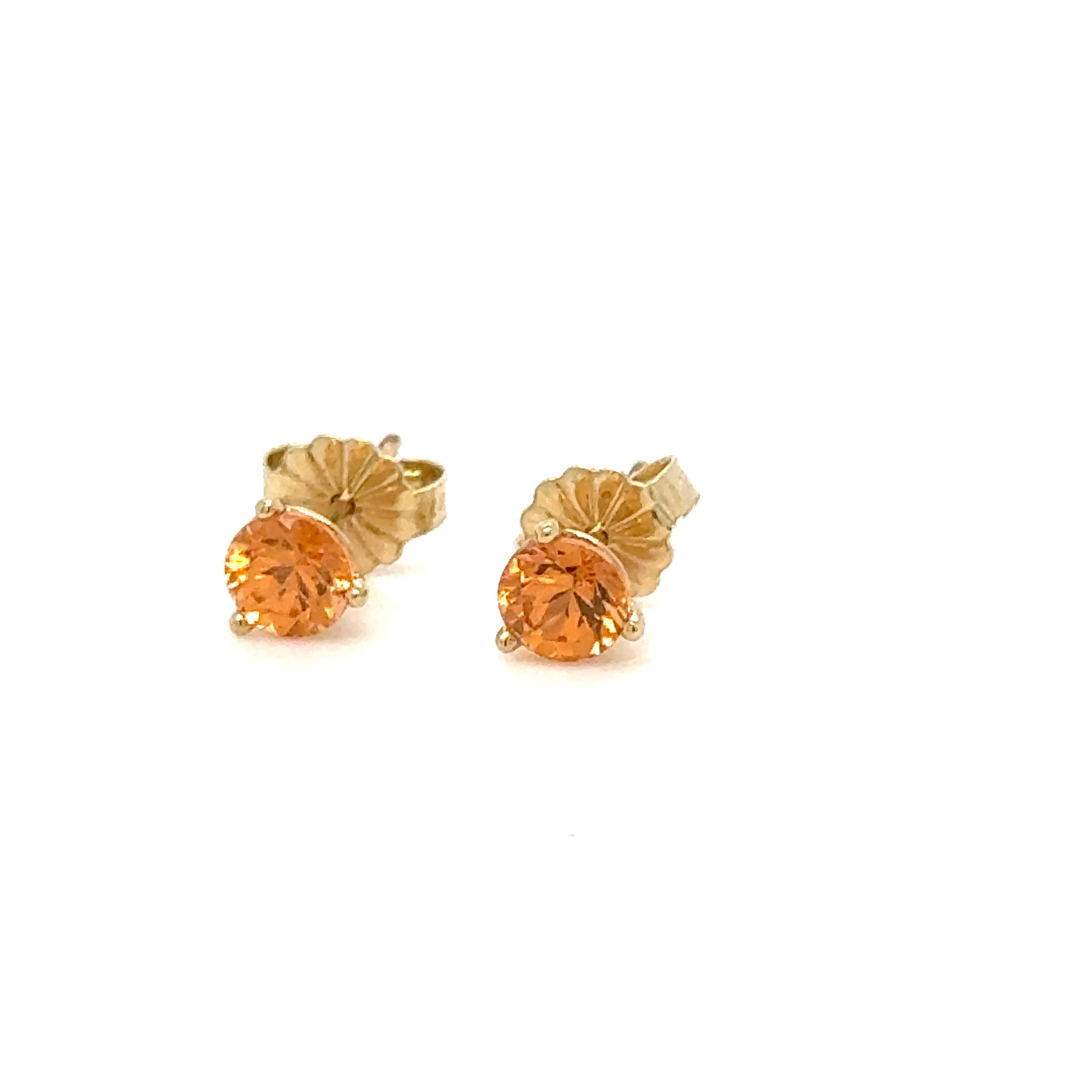 The Ember Studs - 14K Gold Spessartine Garnet Earrings