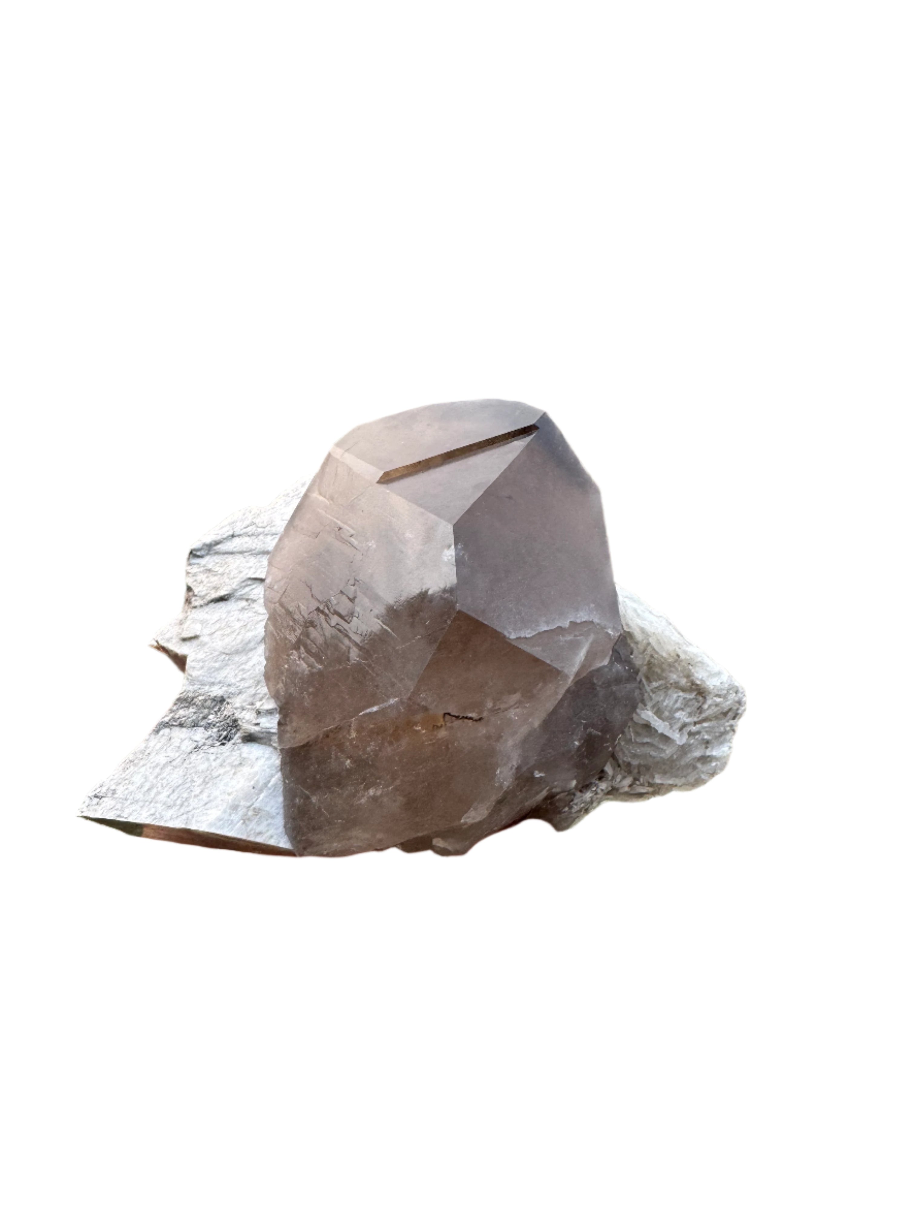Large Smoky Quartz on Feldspar with Clevelandite