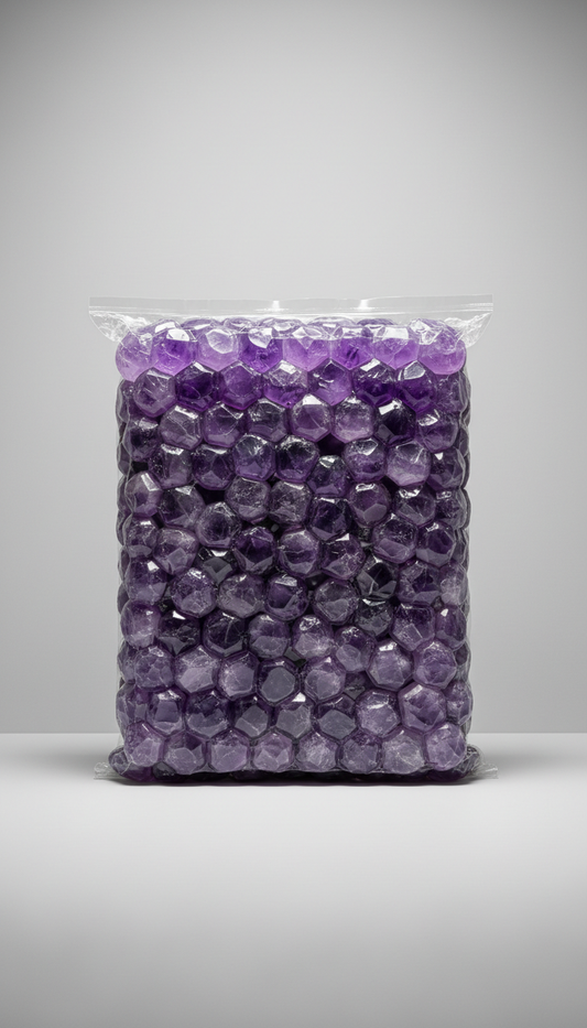 Faceted amethyst crystals bulk pack