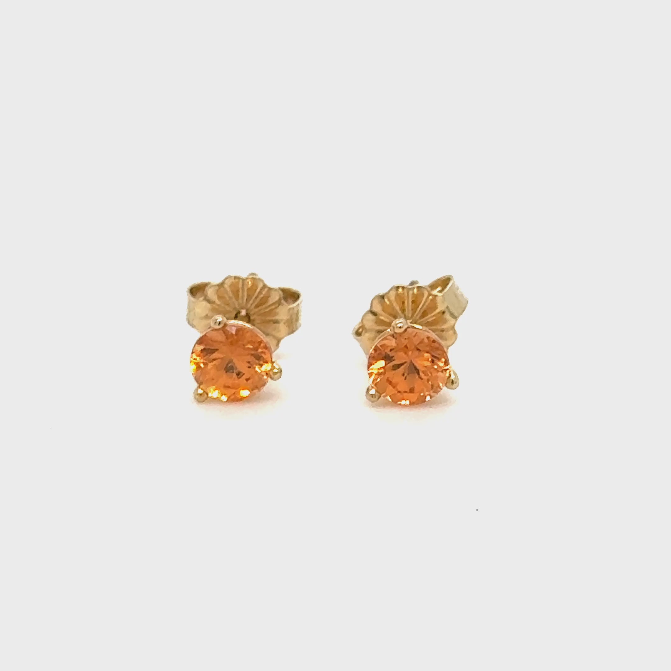 The Ember Studs - 14K Gold Spessartine Garnet Earrings